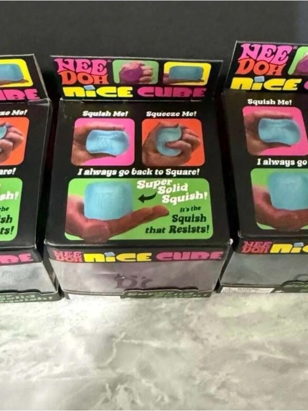Nice Cube Sensory Squish Toy - Blue & Purple Set